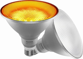 LED Bug Light Bulbs, 1900K Yellow Outdoor PAR38 Flood Lights, Dusk to Dawn Auto On/Off Porch Lights, IP65 Waterproof, Replace up to 100W for Garage Hallway Yard Porch, 2 Pack