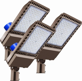 ledmo LED Parking Lot Light 300W, Outdoor Commercial Area Street Security Lighting Fixture with Photocell Sensor and Slip Fitter Mount - Energy-Efficient, Durable Design 5000K(3 Pack)