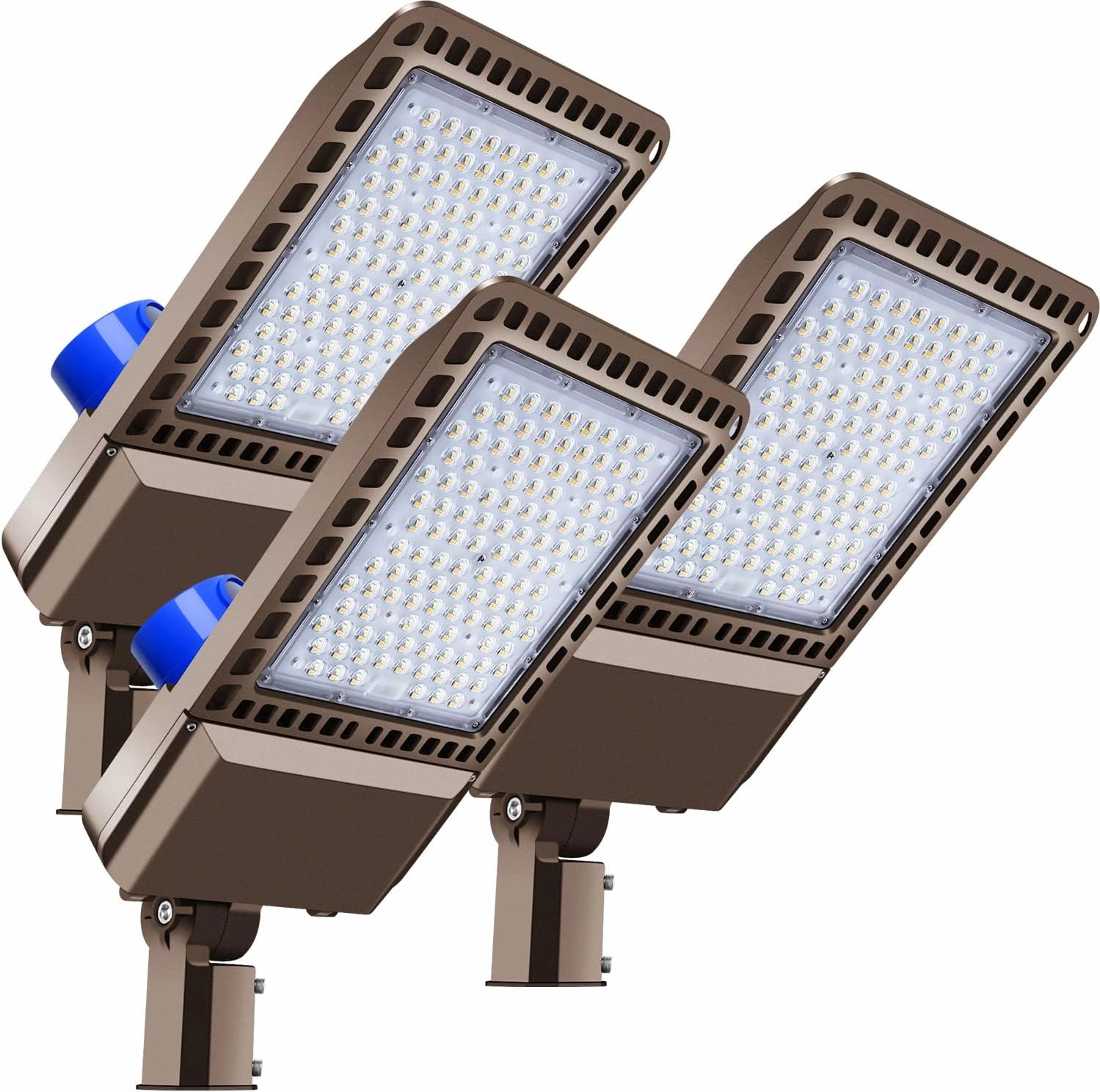 ledmo LED Parking Lot Light 300W, Outdoor Commercial Area Street Security Lighting Fixture with Photocell Sensor and Slip Fitter Mount - Energy-Efficient, Durable Design 5000K(3 Pack)