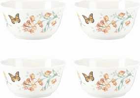 Lenox 856406 Butterfly Meadow Melamine 4-Piece All-Purpose Bowl Set, Lightweight Melamine Material