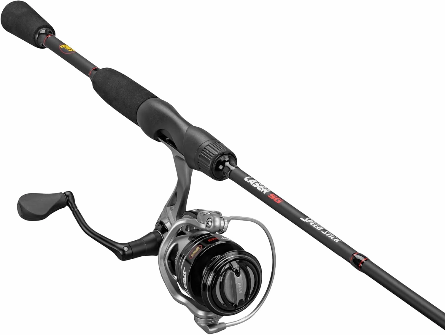 Lew's Laser LSG Speed Spin Spinning Reel and Fishing Rod Combo, IM6 Graphite Blank Fishing Rod, Right or Left-Hand Retrieve, Split Grip EVA Handle