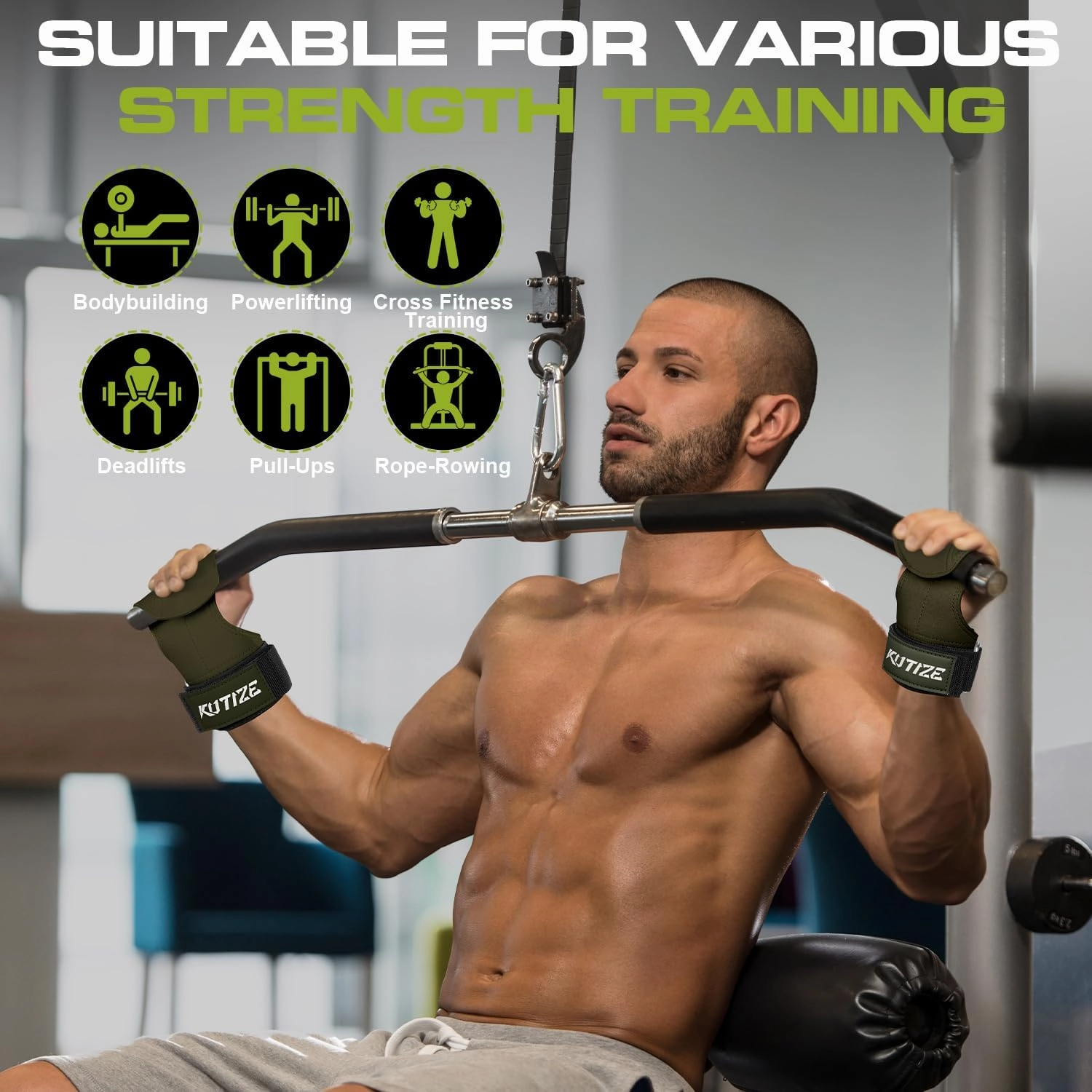 Lifting Straps, Weight Lifting Wrist Wraps for Weightlifting, Heavy Powerlifting, Deadlifts, Rows, Pull Ups, Adjustable Neoprene Padded Gym Workout Strength Training Wrist Hooks for Men/Women