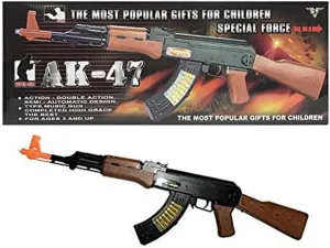 Light Up Toy Machine Gun AK-47, Cool LED, Sound and Vibration Effect, Pretend Play Military Submachine Pistol, Great Gift for Boys and Girls