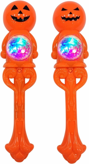 Light Up Halloween Pumpkin Magic Wand Toy, Spinning Light Up Toys with Light Up & Spinning Effects, Halloween Party Favor Costume Prop Gift for Kids Boys Girls
