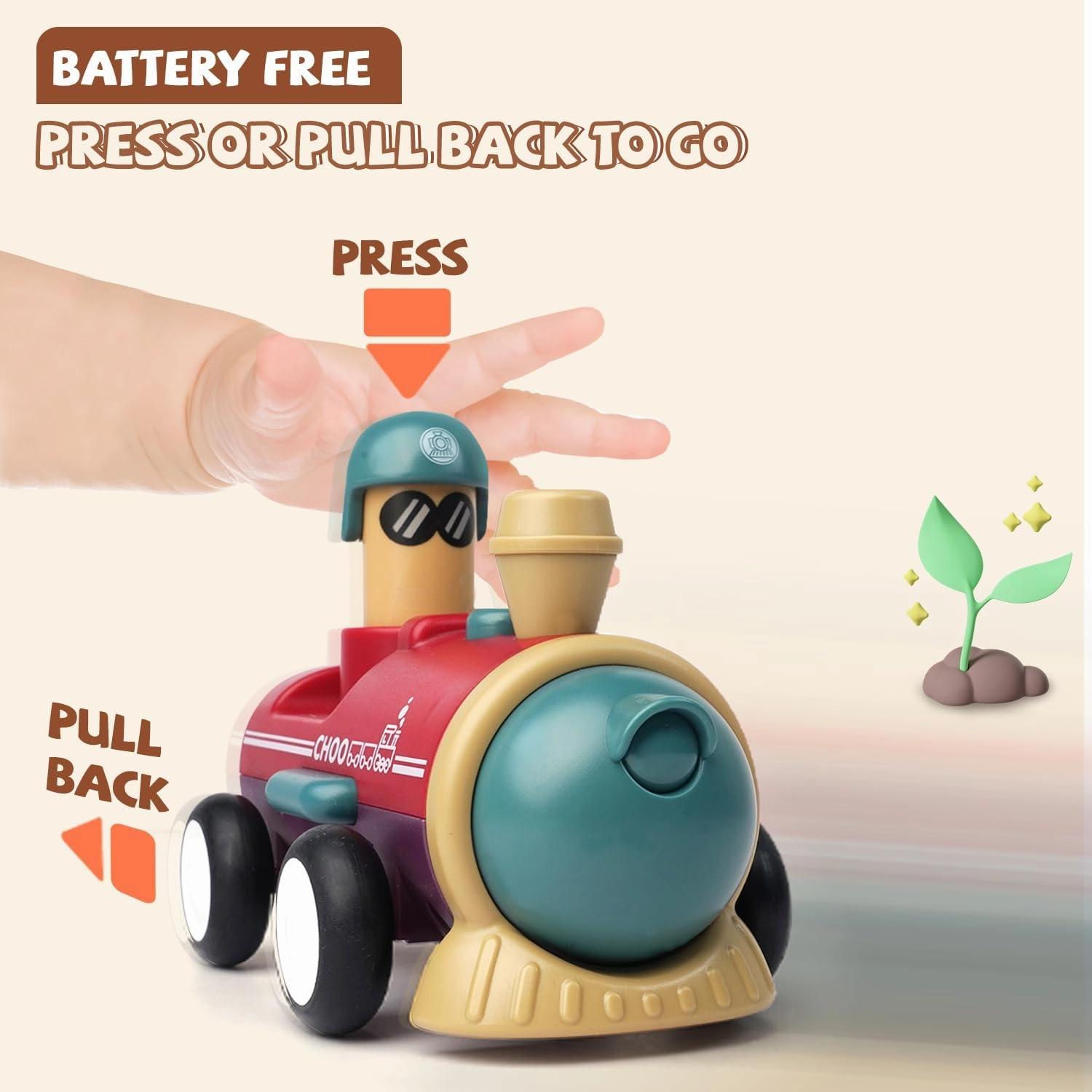 LiKee Toy Cars for Toddlers 1 2 3 4 Years Old Boy Girl, 4 Pcs Pull Back Cars for 18  Months Baby Infant Gift, Kids Trucks Push and Go Back Friction Powered Vehicles (Transport)