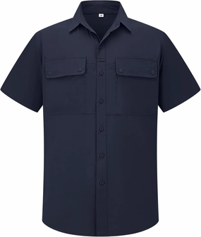 linlon Safari Shirt Men Short Sleeve UPF 50 UV Sun Protection Quick Dry Hiking Fishing Shirts