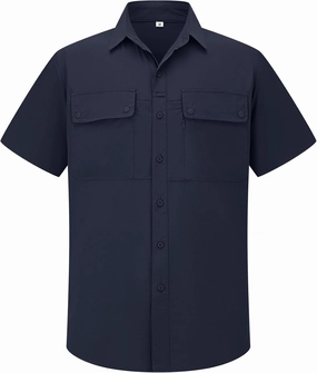 linlon Safari Shirt Men Short Sleeve UPF 50 UV Sun Protection Quick Dry Hiking Fishing Shirts