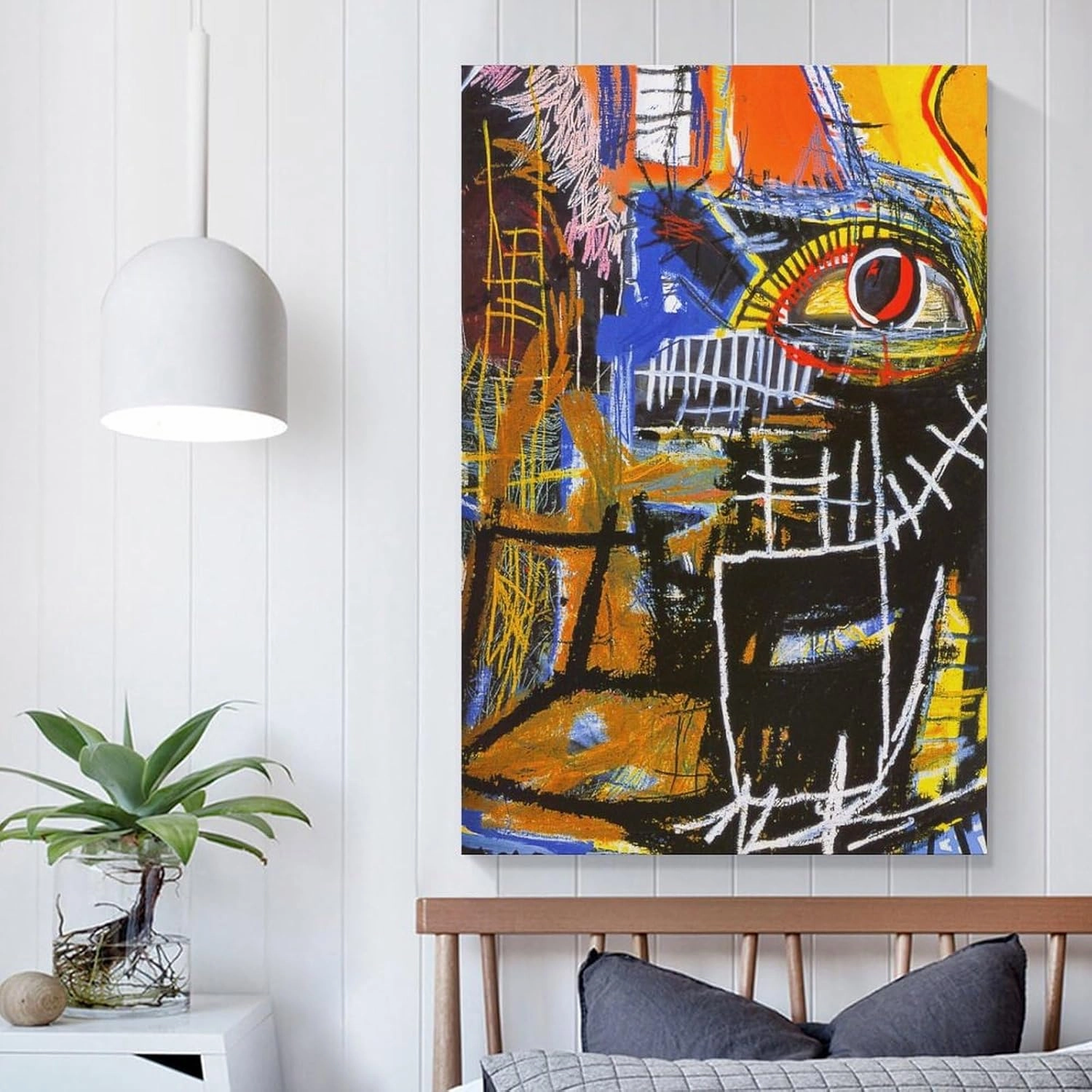 LINYISHU Jean-Michel Basquiat Poster Graffiti Street Head Wall Art Poster Canvas Printing Decorative Painting; Unframe; 24x36inch(60x90cm)