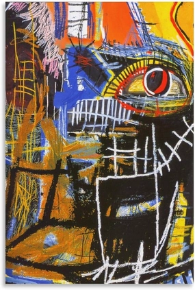 LINYISHU Jean-Michel Basquiat Poster Graffiti Street Head Wall Art Poster Canvas Printing Decorative Painting; Unframe; 24x36inch(60x90cm)