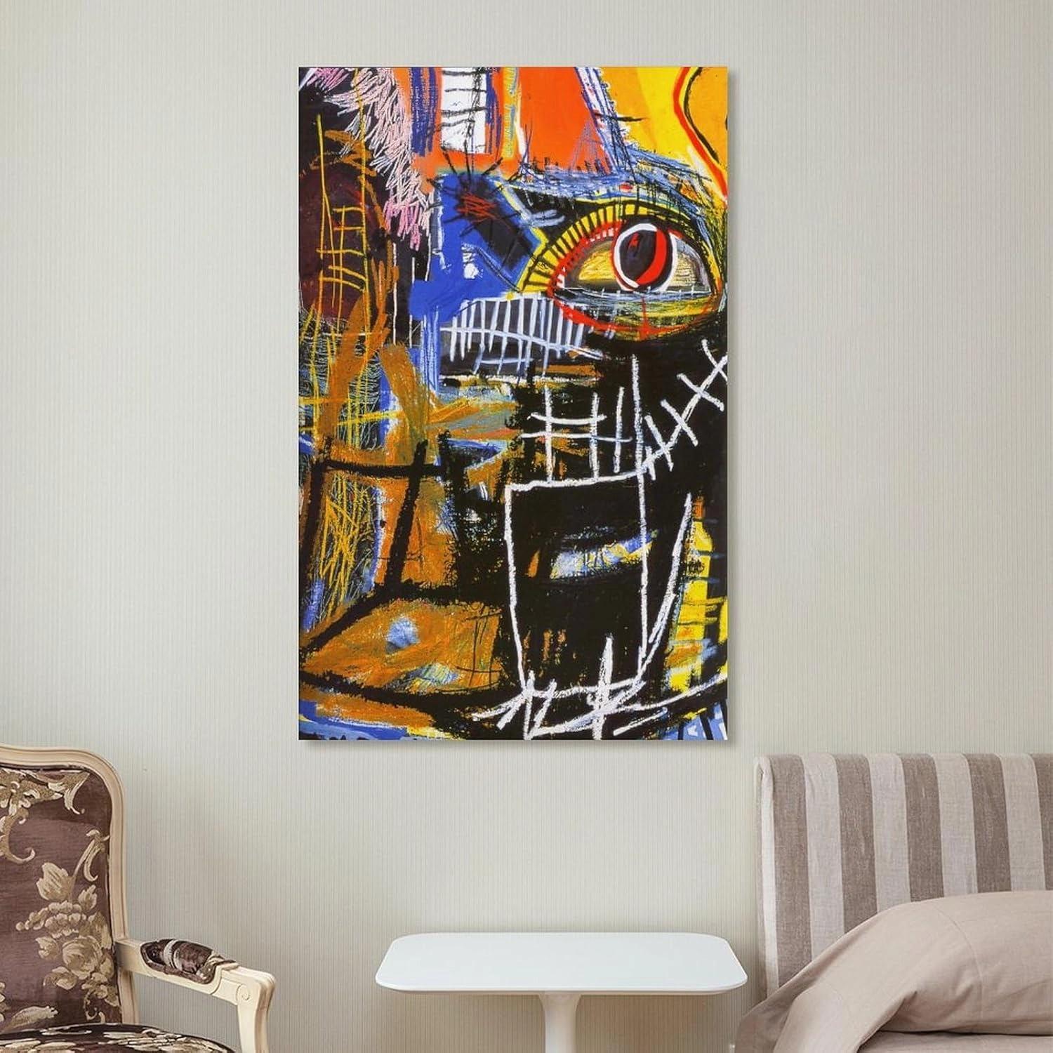 LINYISHU Jean-Michel Basquiat Poster Graffiti Street Head Wall Art Poster Canvas Printing Decorative Painting; Unframe; 24x36inch(60x90cm)