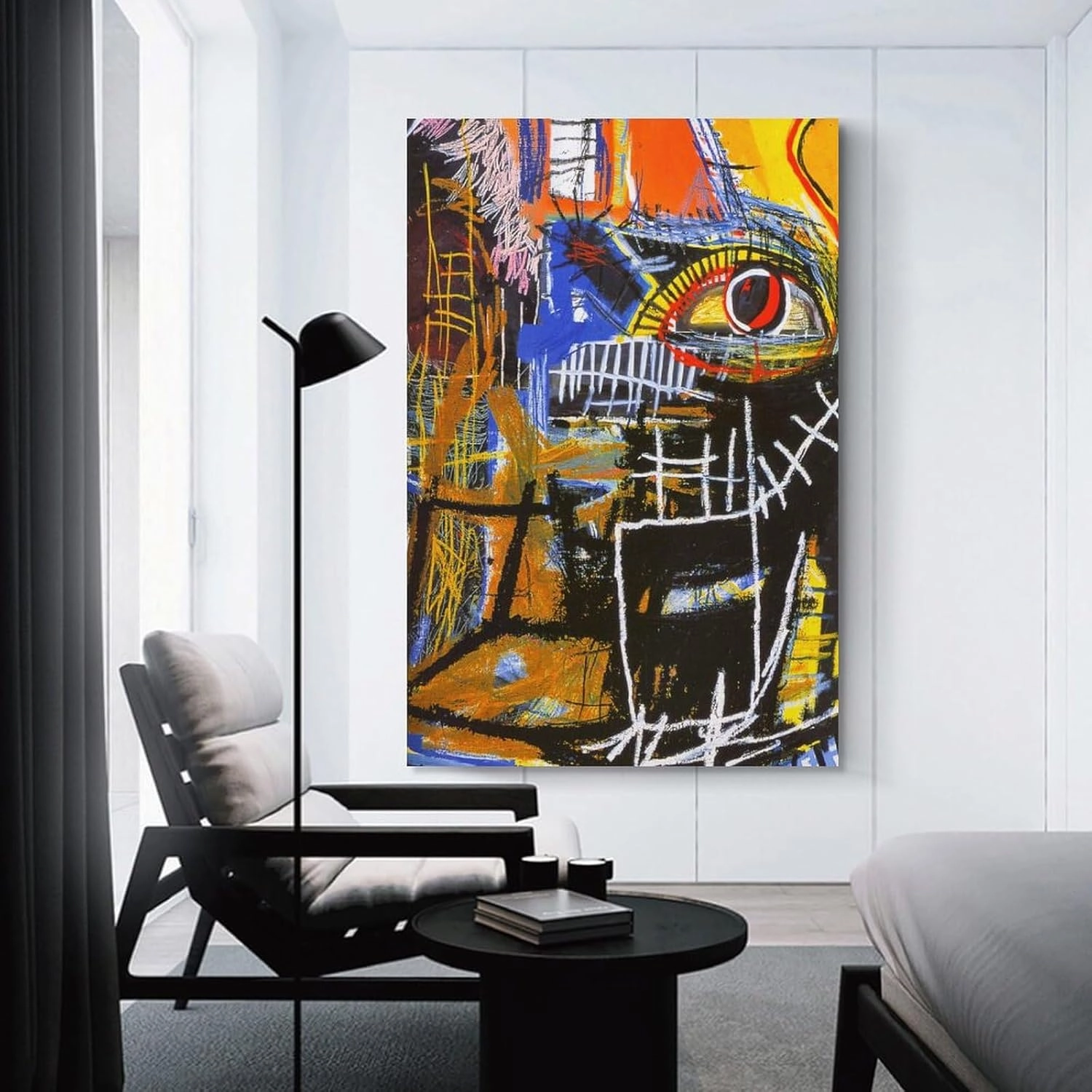 LINYISHU Jean-Michel Basquiat Poster Graffiti Street Head Wall Art Poster Canvas Printing Decorative Painting; Unframe; 24x36inch(60x90cm)