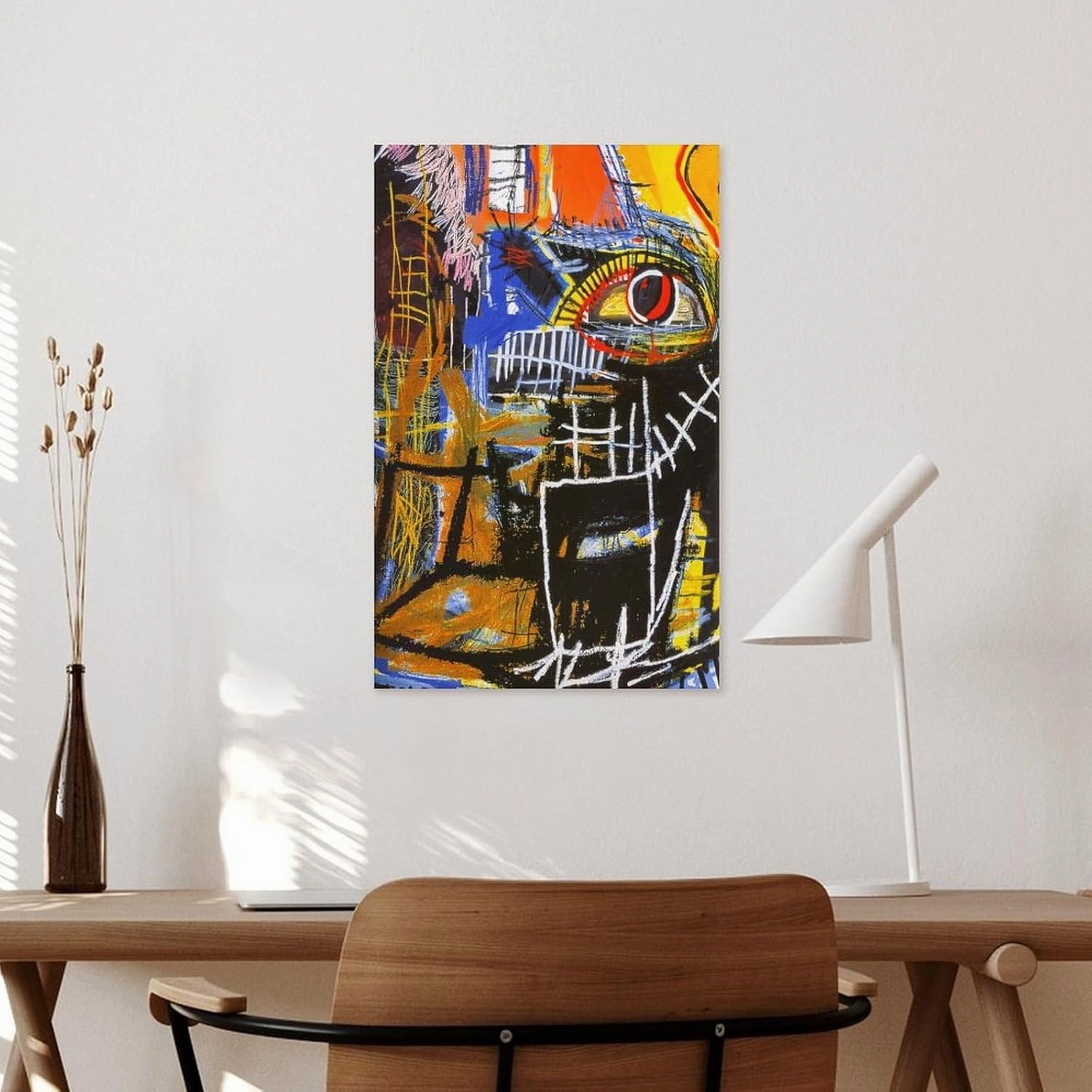 LINYISHU Jean-Michel Basquiat Poster Graffiti Street Head Wall Art Poster Canvas Printing Decorative Painting; Unframe; 24x36inch(60x90cm)