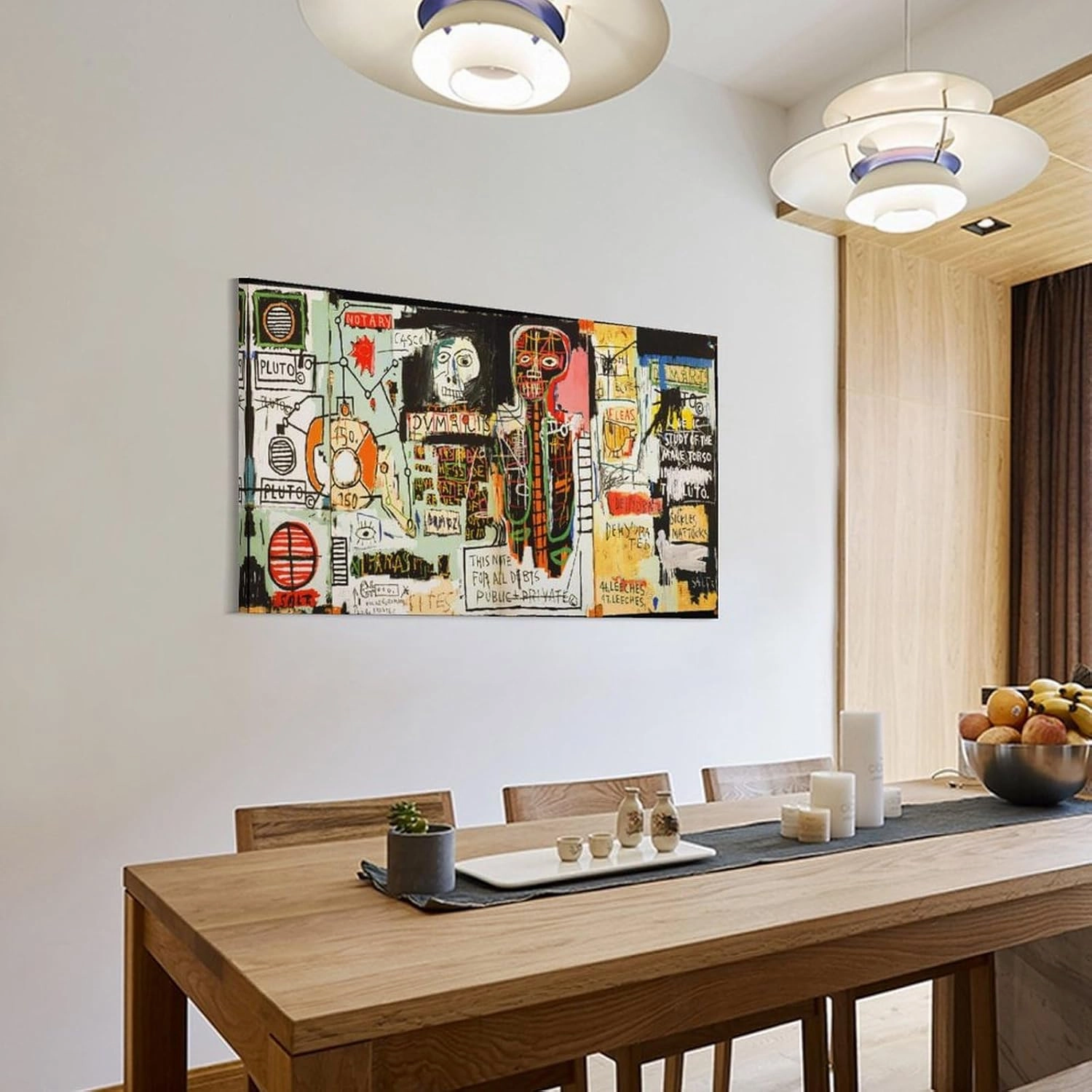 LINYISHU Jean-Michel Basquiat Poster Graffiti Street Notary Wall Art Poster Canvas Printing Decorative Painting; Frame; 24x36inch(60x90cm)