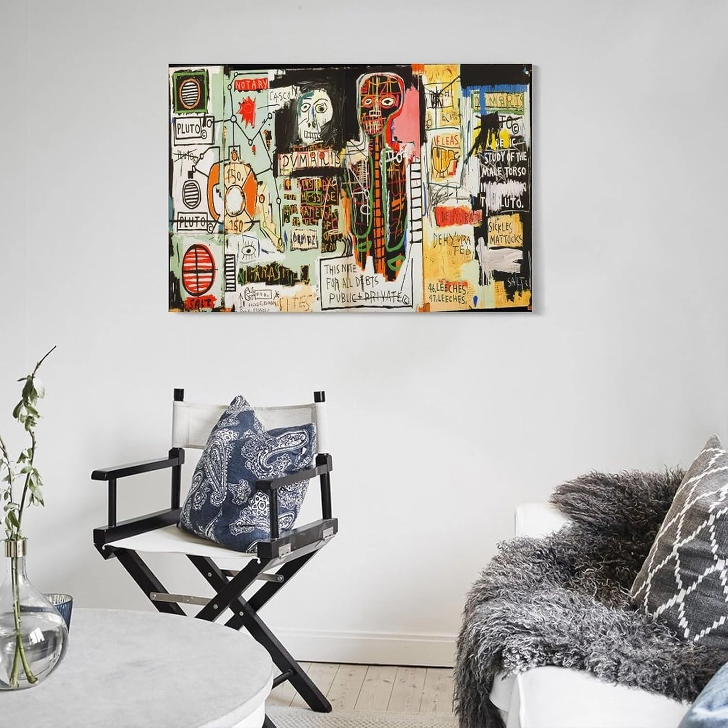 LINYISHU Jean-Michel Basquiat Poster Graffiti Street Notary Wall Art Poster Canvas Printing Decorative Painting; Frame; 24x36inch(60x90cm)