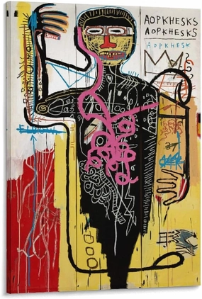 LINYISHU Jean-Michel Basquiat Poster Graffiti Street Versus Medici Wall Art Poster Canvas Printing Decorative Painting; Frame; 08x12inch(20x30cm)