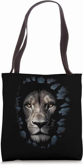 Lion Wall Animal Motif Zoo Predatory Cat Lion Tote Bag