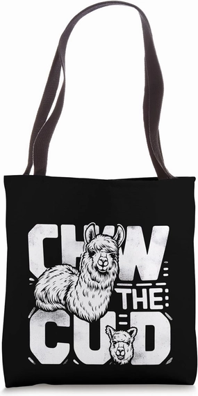 Llama Alpaca Chew The Cud Funny Animal Lover Gift Tote Bag