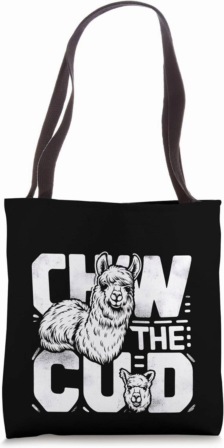 Llama Alpaca Chew The Cud Funny Animal Lover Gift Tote Bag