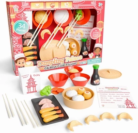 Lollipop Dumpling Palace Chinese Food Playset for Kids – 34-Piece Set for Toddlers 3 , Gourmet Play Kitchen with Realistic Food Items for Creative Play and Learning