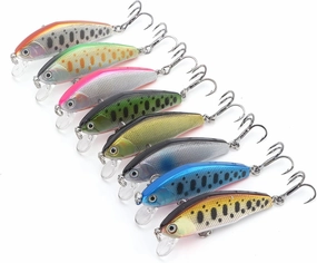 Long Throw Artificial Sinking Minnow Fishing Lure Bass Trout Tackle SwimBait Best for Riverside Fishing