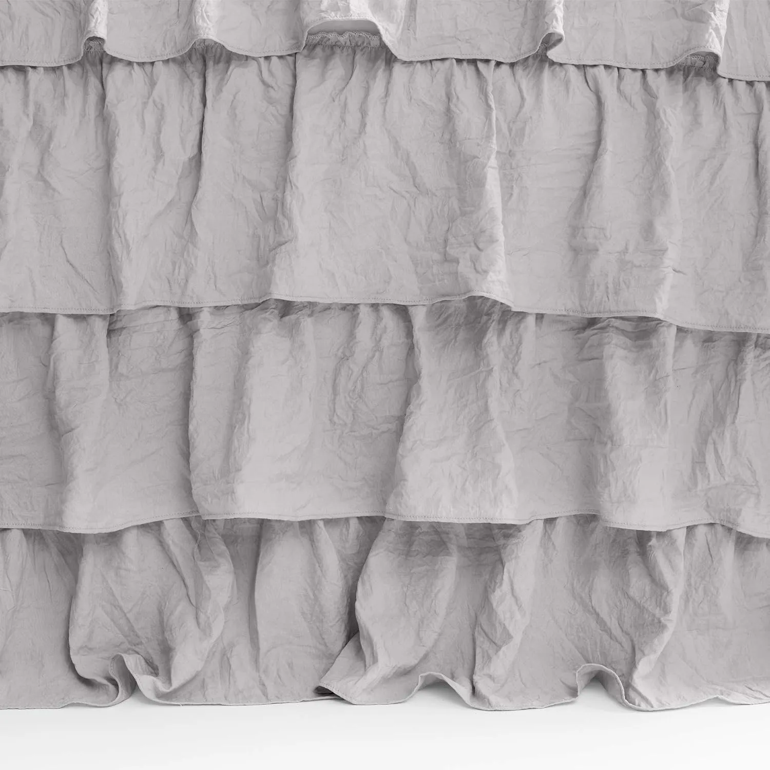 Lush Decor Lush Décor Allison Ruffle Skirt Bedspread Light Gray Shabby Chic Farmhouse Style Lightweight 3 Piece Set Queen,