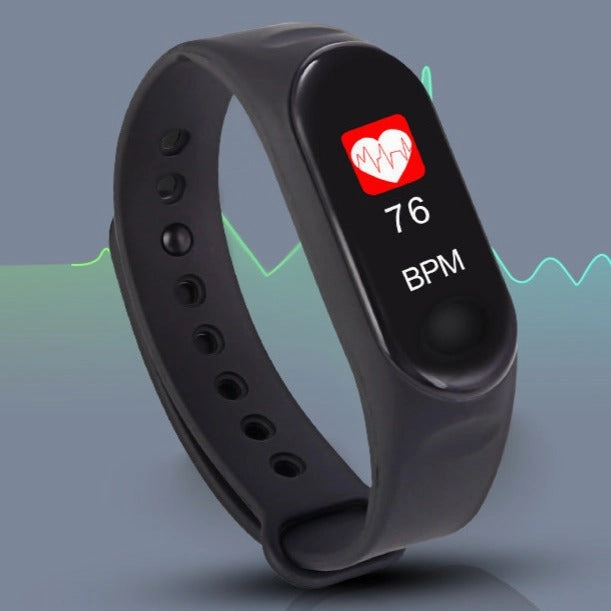 M3 Smart Watch Bracelet with Colour Screen, Heart Rate & BP Monitor