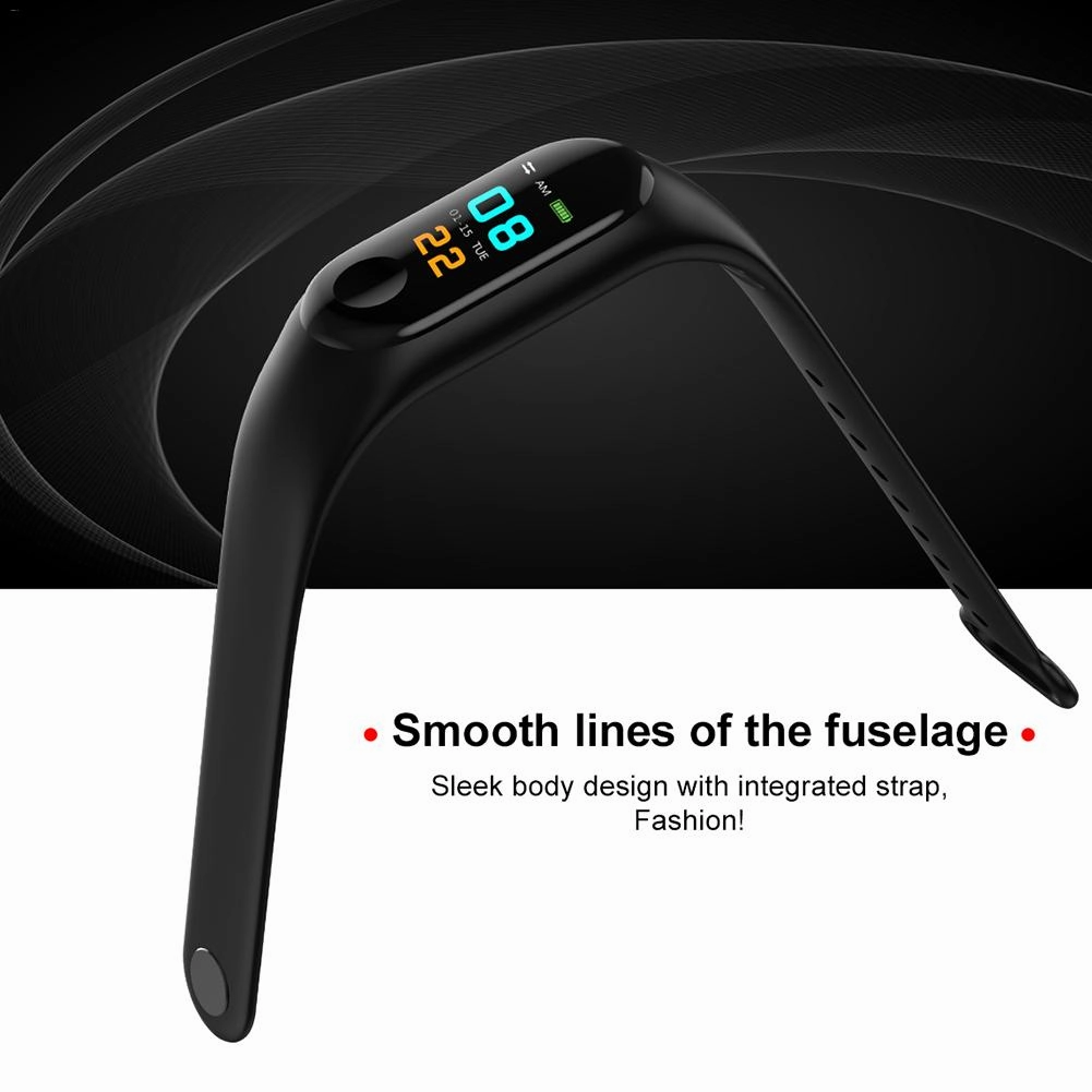 M3 Smart Watch Bracelet with Colour Screen, Heart Rate & BP Monitor