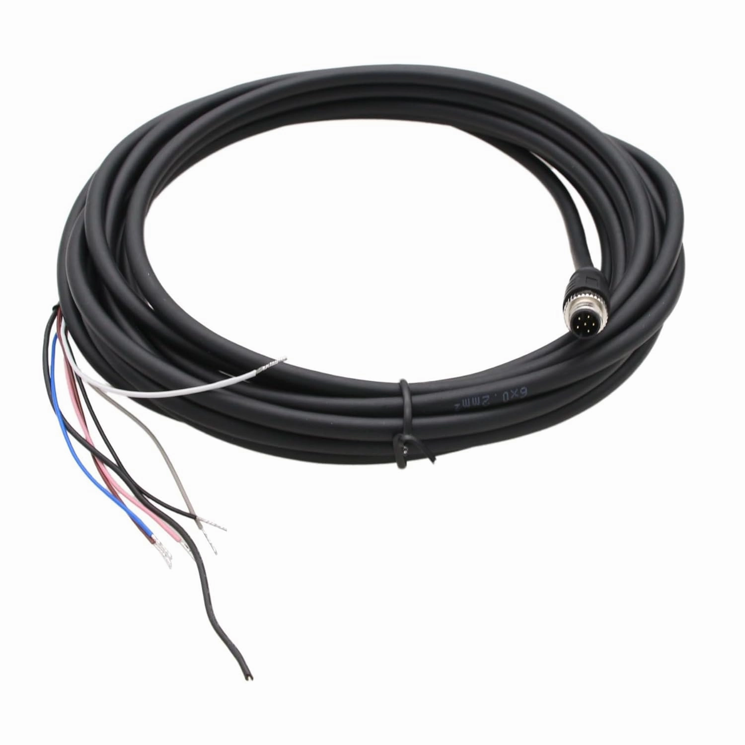 M8 Power I/O Cable for Basler Camera ace 2 V, Boost R, Racer 2 S, Vision System Sensor Industrial Automation Control, 6 Pin A-Coded, Shielded, 5m