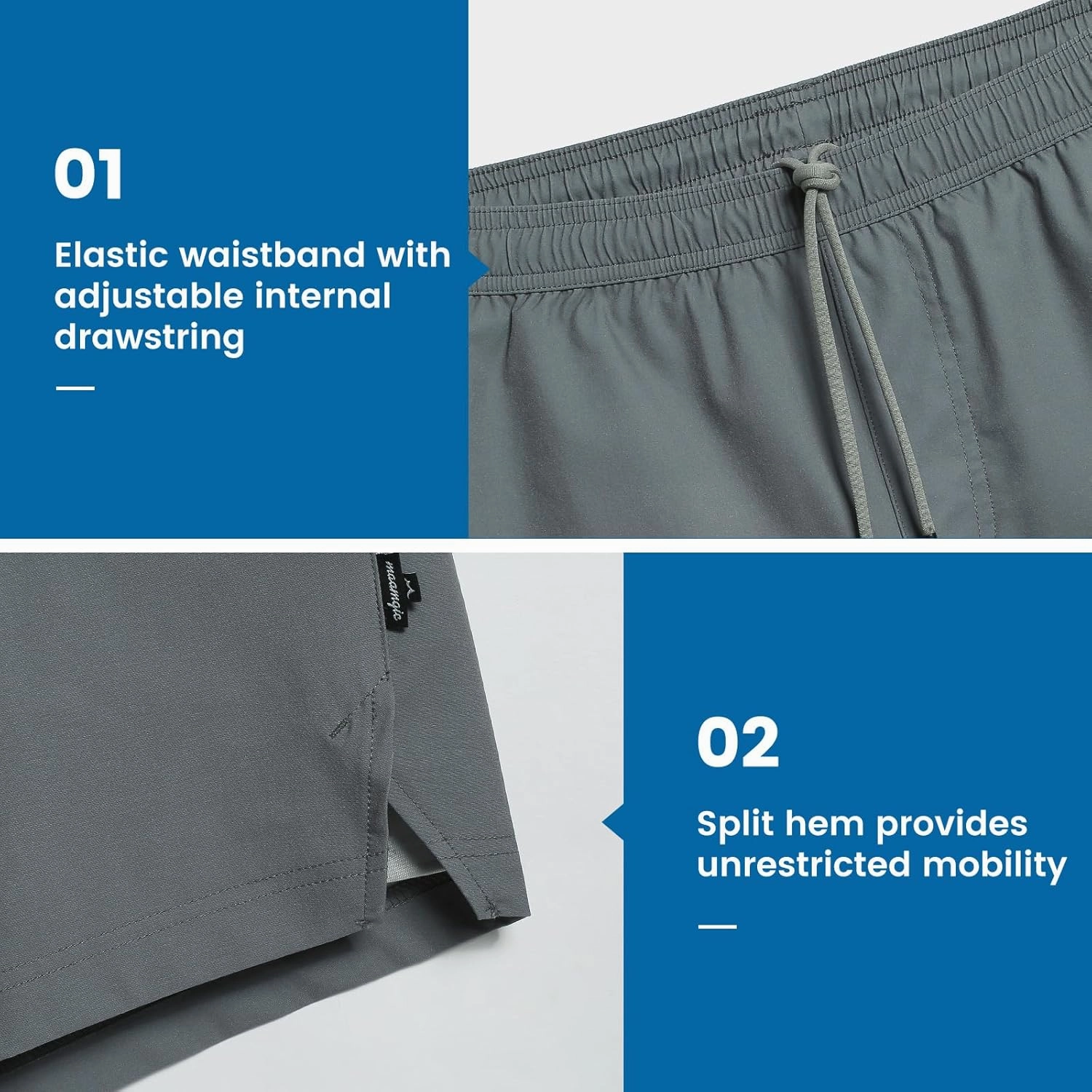 maamgic Gym Shorts for Men 7 inch with Liner Stretch 2 in 1 Workout Shorts Men Quick Dry Athletic Shorts