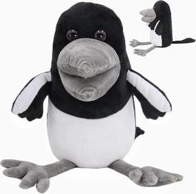 Maggie Crow Plush Soft Stuffed Crow Bird Doll Educational Plushie for Kids Bedtime