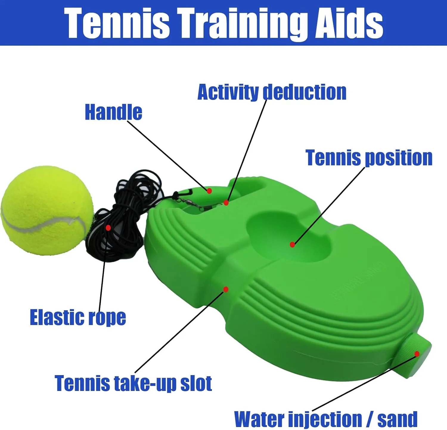 Magicorange Tennis Trainer Rebound Ball with 6 String Balls, Solo Tennis Training Equipment for Self Tennis Pracitce Training for Beginner