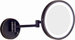 Makeup Mirror with Lights and 10x Magnification Vanity Mirror Wall Mounted Plug in Vanity Magnifying Extendable 360° Swivel Make up Mirror,10" Round Single Sided Mirror(Orb)