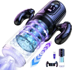 Male Masturbator Penis Pump Male Sex Toys for Men Sex Toy Adult Toys Pocket Pussies with 7 Thrusting 7 Rotating 5 Sucking Modes, Masturbation Stroker Pumps & Enlargers LCD with Handle APP Control