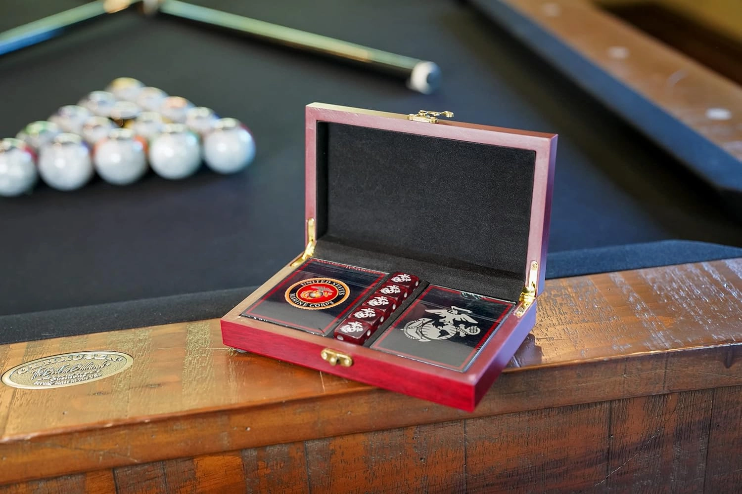 Marine Corps Gift Set | Playing Cards with USMC Dice | Officially Licensed Deck & EGA Dice | Great Gift for Marines | USMC Card & Dice Set