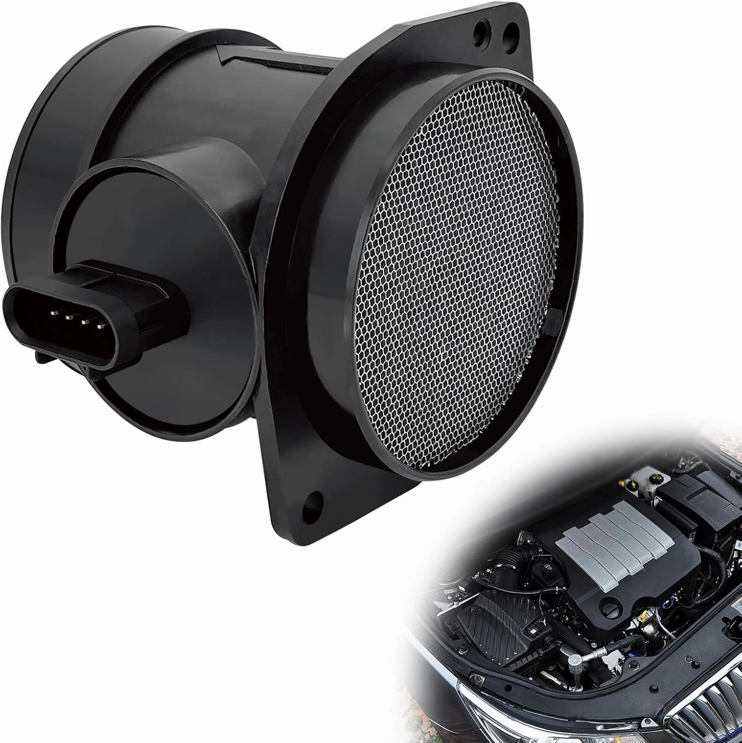 Mass Air Flow Sensor MAF Sensor 15911983 Compatible with Chevy & GMC & Buick & Cadillac Vehicles& Pontiac, fits for Impala, Equinox, Acadia, Lacrosse, Grand Prix, G6, Terraza & More