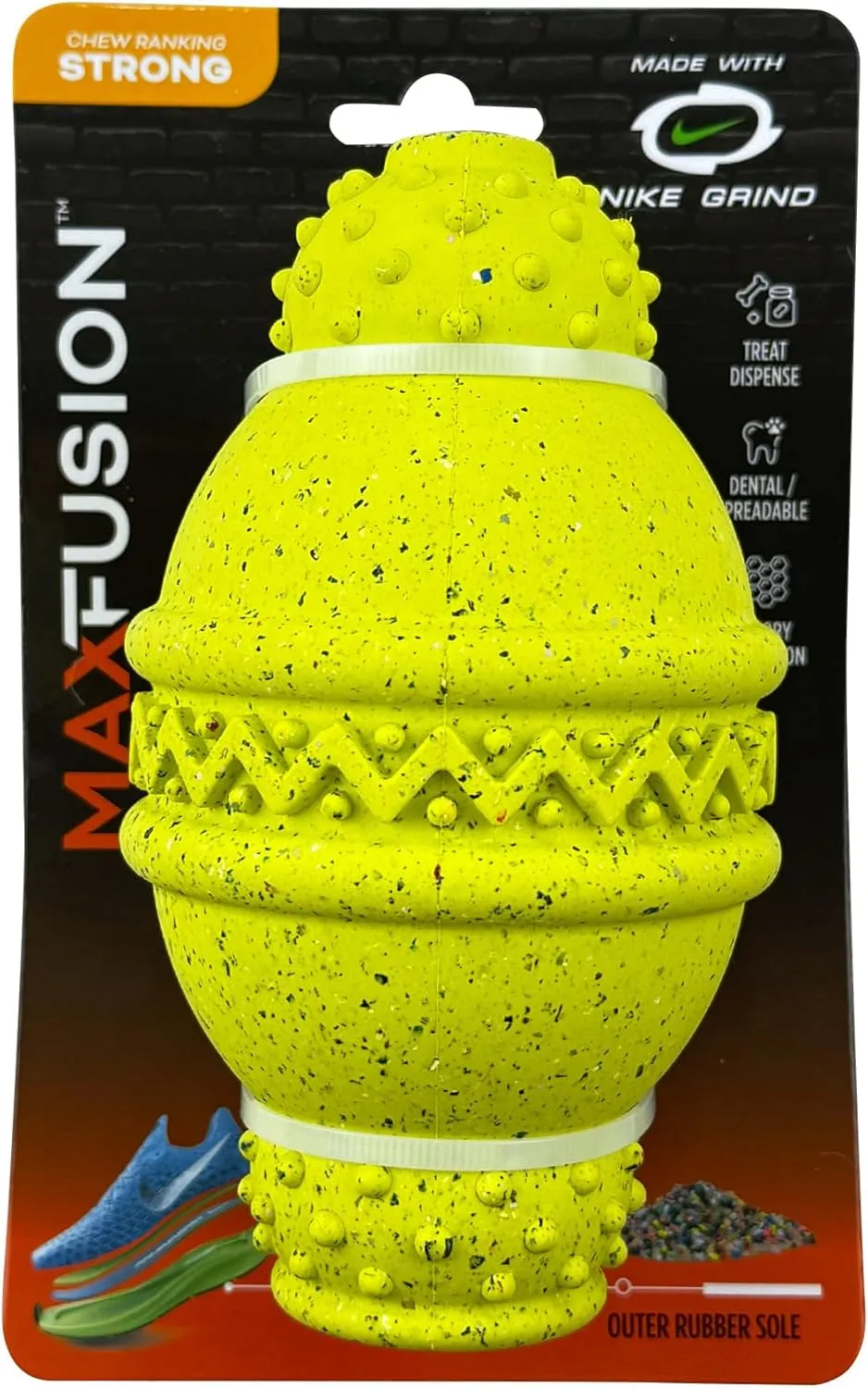 Max Fusion with Nike Grind, Arlee Cannon Treat Dispensing Dog Toy, Durable Dog Treat Toy, XL