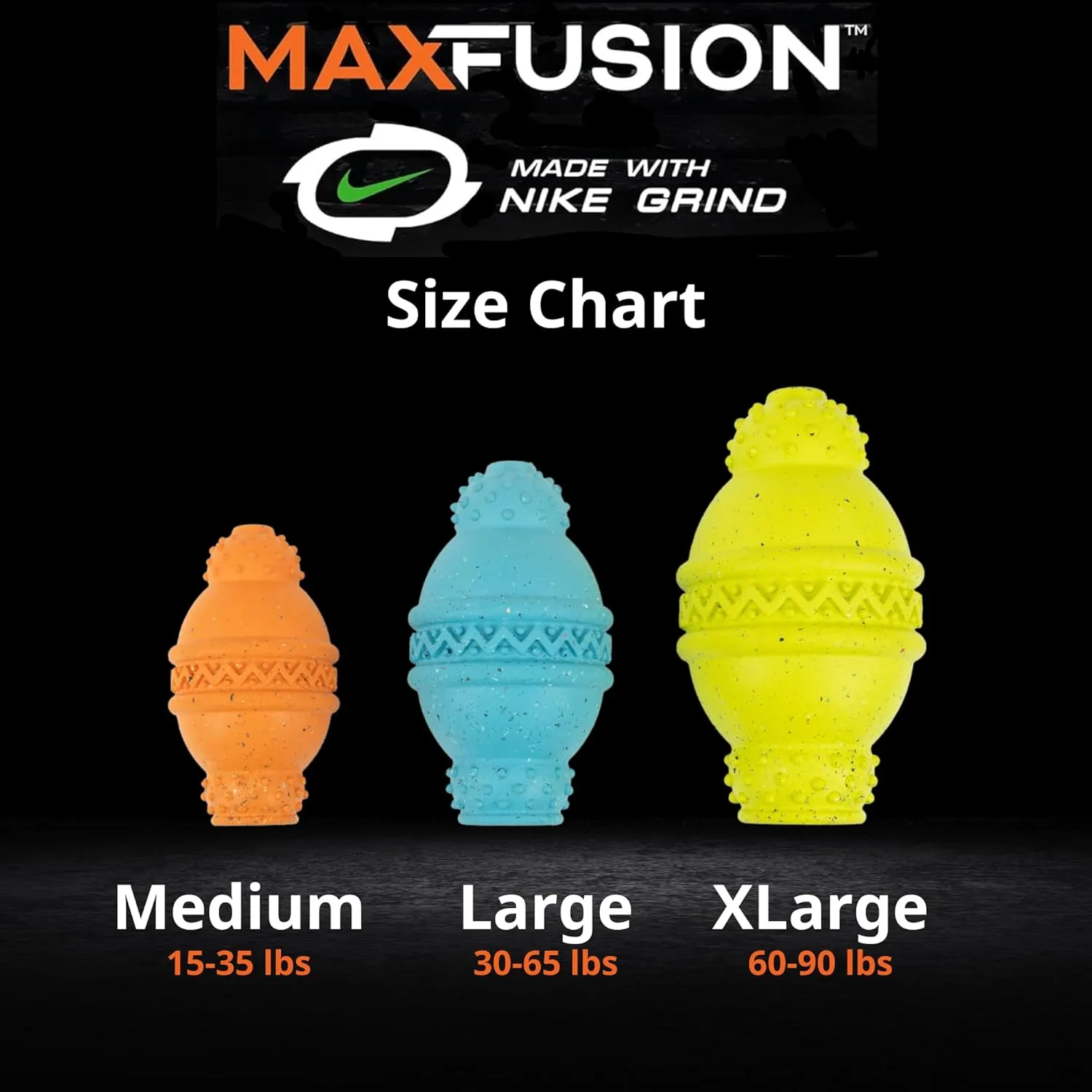 Max Fusion with Nike Grind, Arlee Cannon Treat Dispensing Dog Toy, Durable Dog Treat Toy, XL