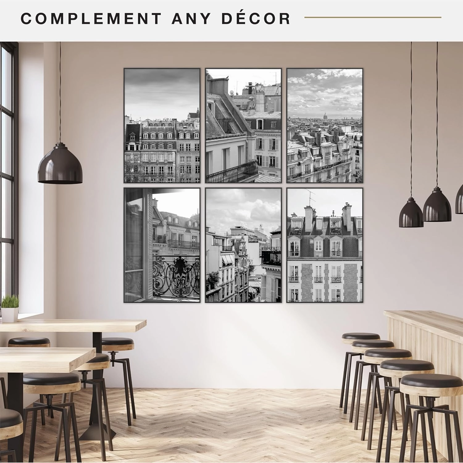 MCS Original Poster Frame 24x36 Black Lightweight Vertical & Horizontal Wall Hanging Large Picture Frame for Posters, Art Prints & Gallery Wall (6-Pack)
