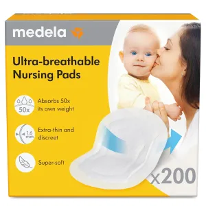 Medela Ultra-Breathable Disposable Nursing Pads 200 Count, New and Improved, Highly Absorbent, Breathable and Discreet for Comfortable Wear