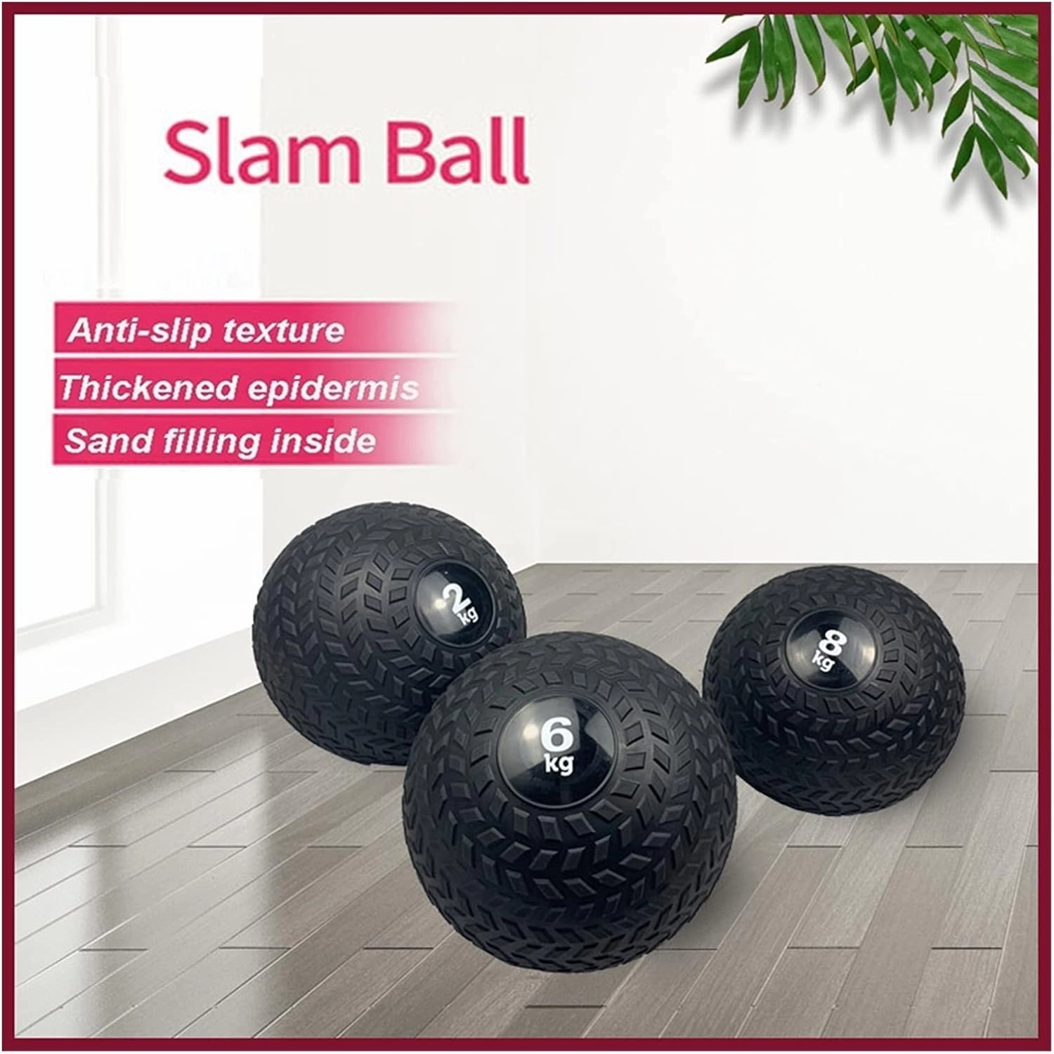Medicine Ball Medicine Ball Slam Ball, Man Woman Core Strength Training Throwing Training Ball, Textured Black Low-Stretch Fitness Ball (Size : 25kg/55.1lb)