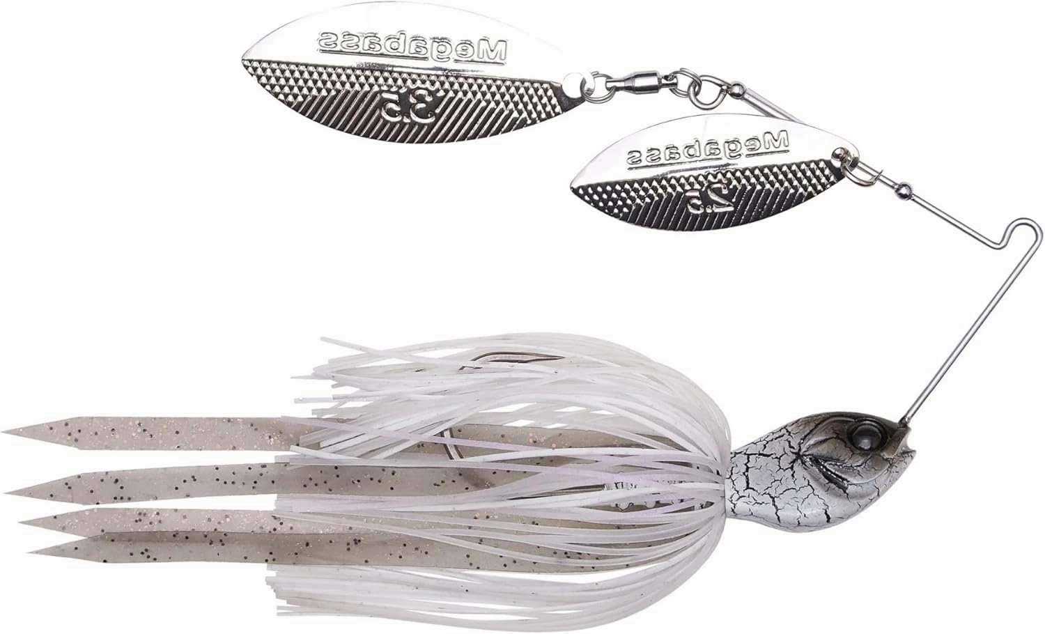Megabass SV-3 Double Willow Spinnerbait - White Python, 3/8 oz