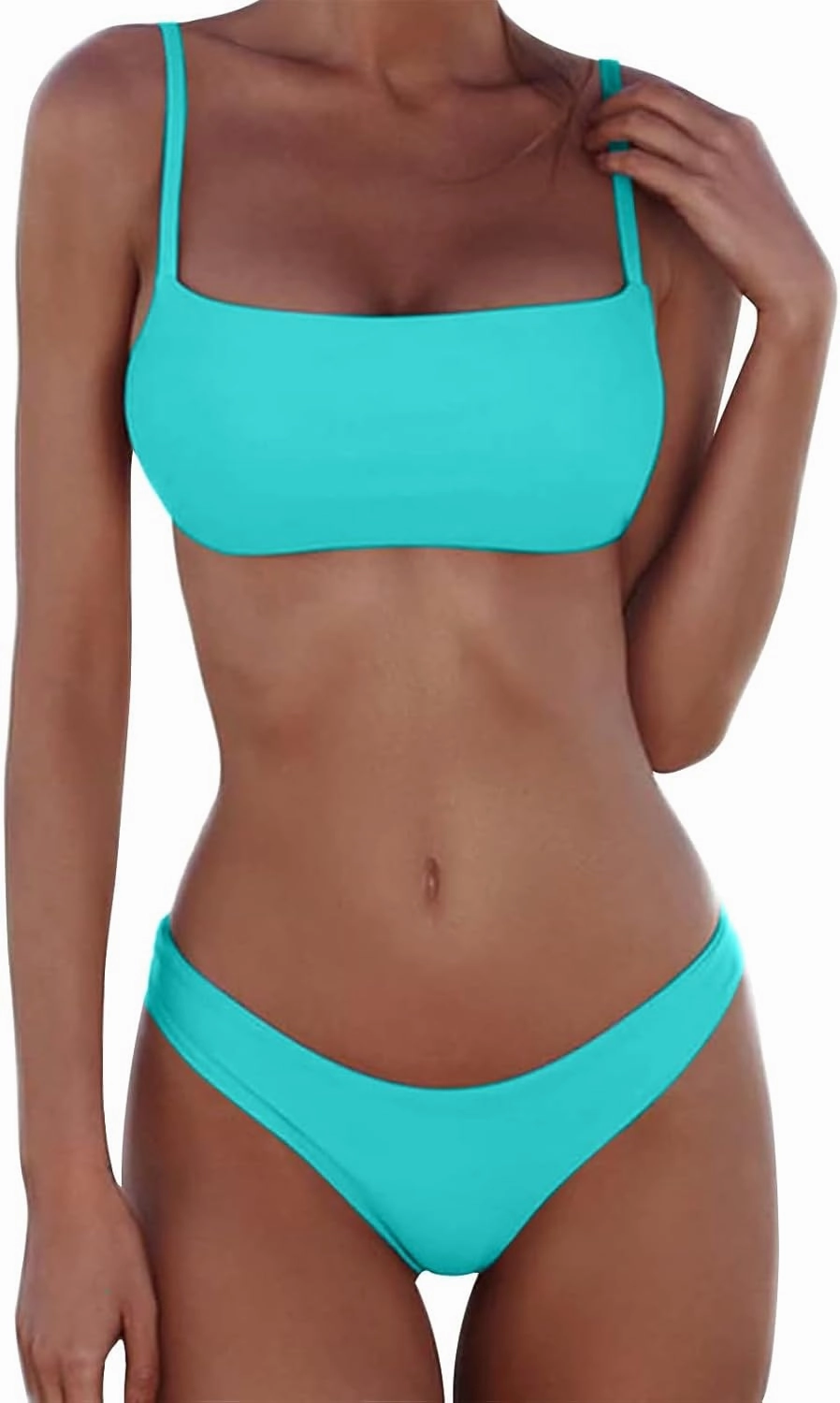 meioro Bikini Set Swimsuits for Women Low Waisted Two Piece Swimwear with Brazilian Push up Top Cheeky Bottom Bathing Suits