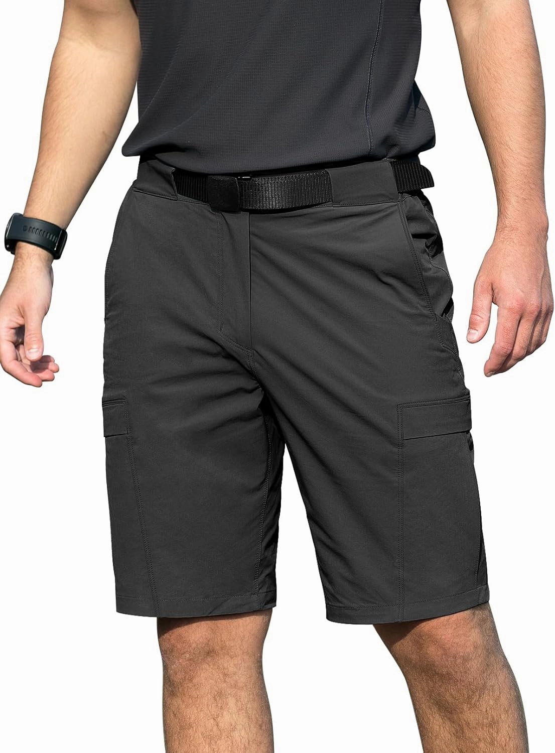 Men's Hiking Cargo Shorts Quick Dry Lightweight Casual Stretch Golf Work Shorts with Pocket & Belt for Summer Outdoor