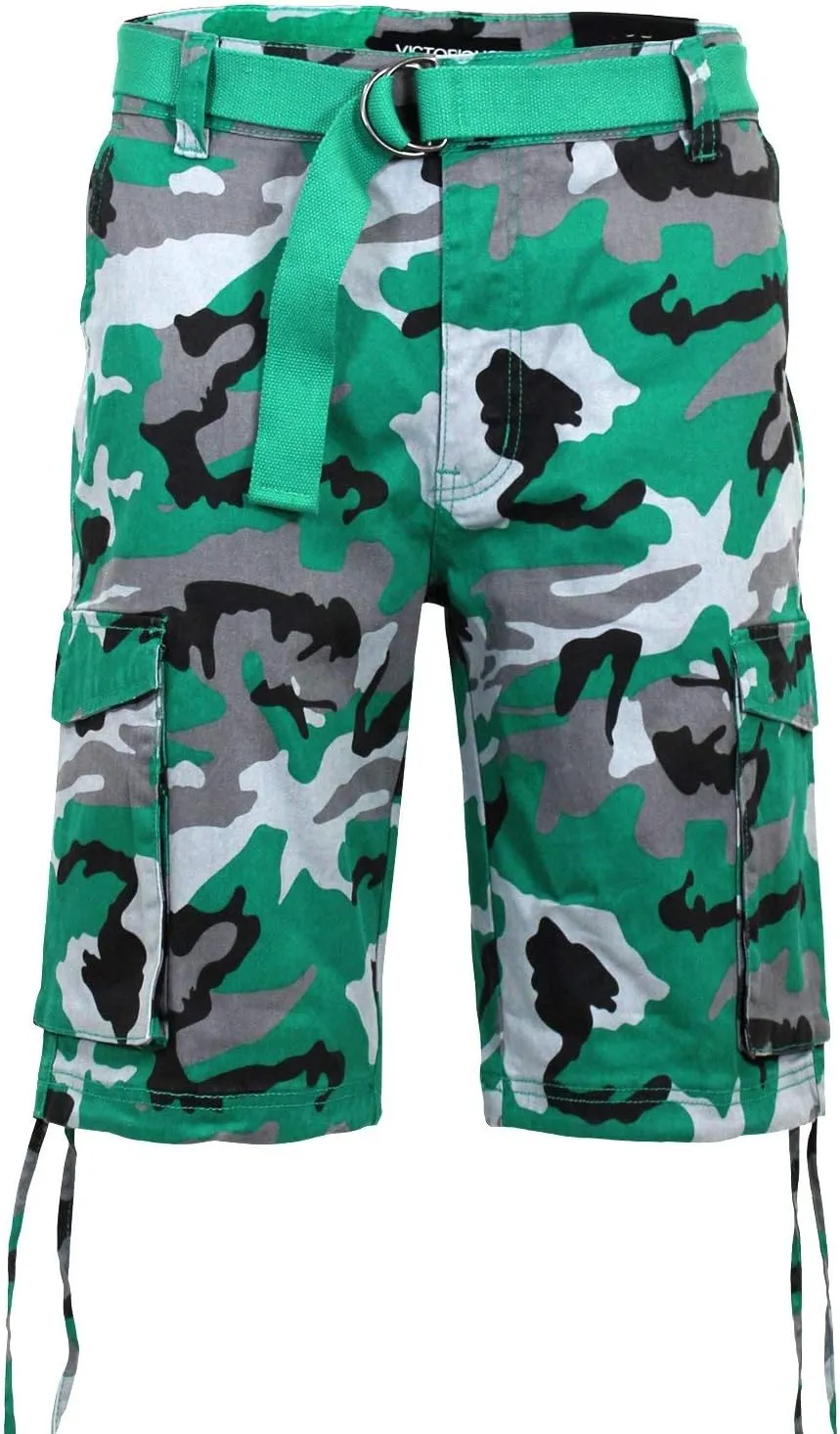 Men's Belted Ripstop Twill Camo Cargo Short