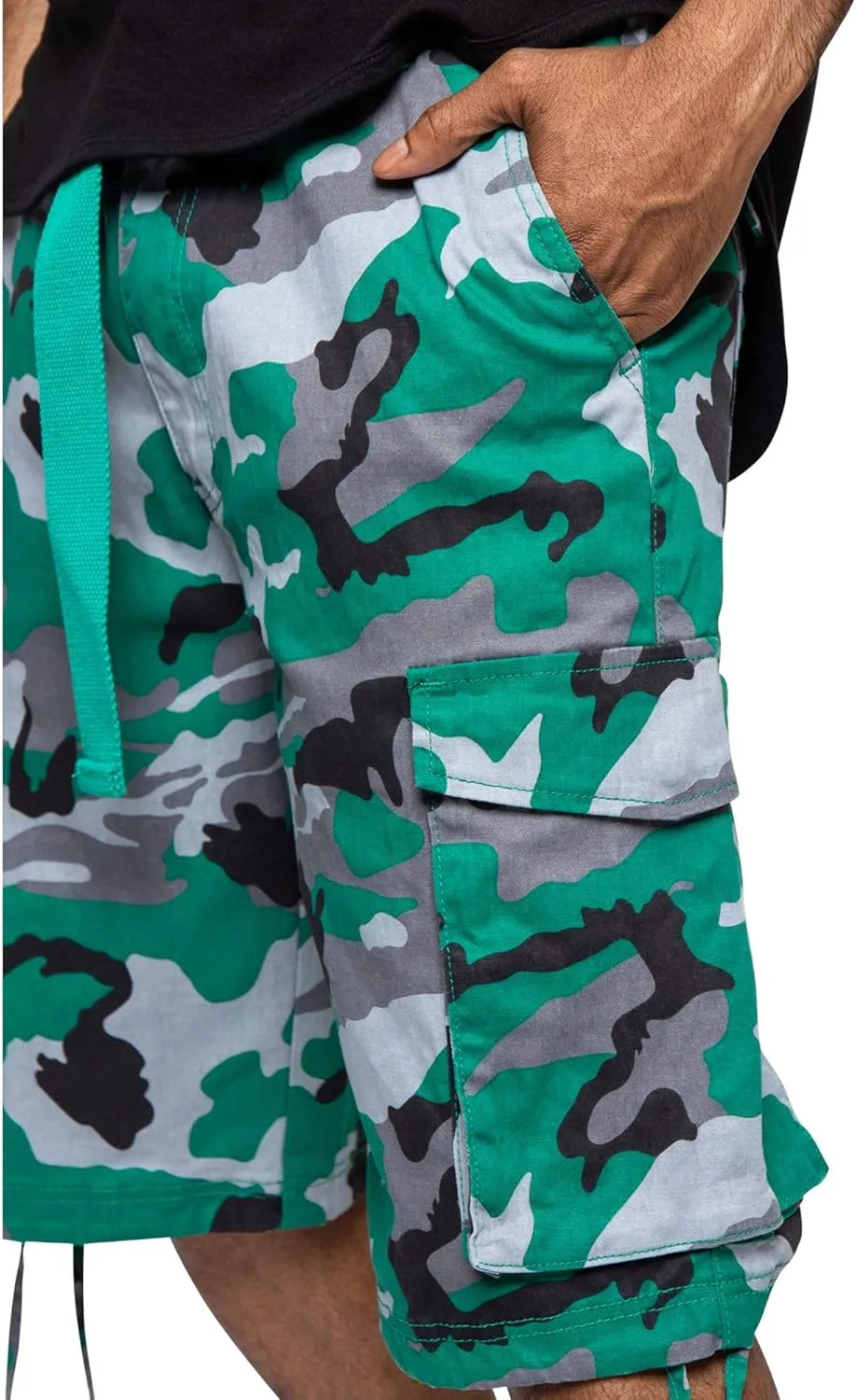 Men's Belted Ripstop Twill Camo Cargo Short