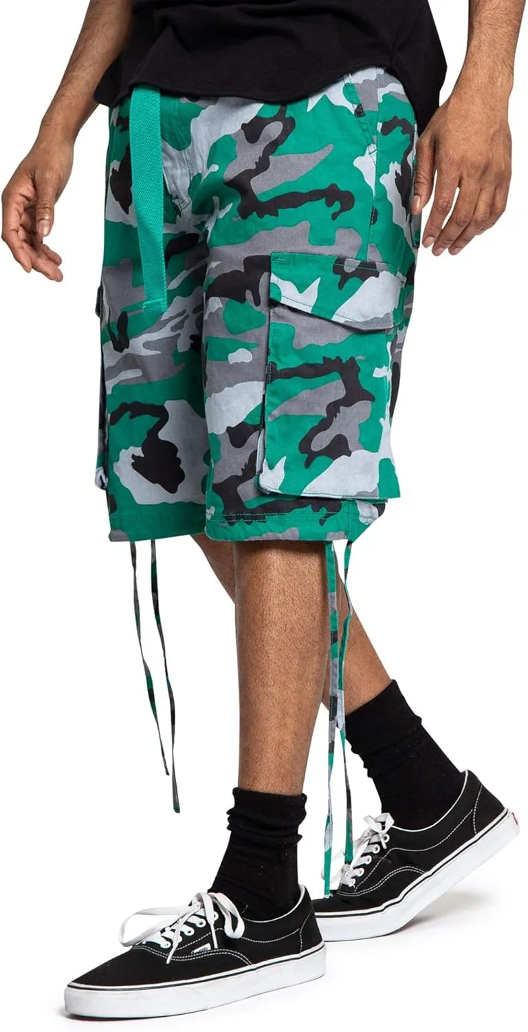 Men's Belted Ripstop Twill Camo Cargo Short
