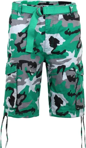 Men's Belted Ripstop Twill Camo Cargo Short