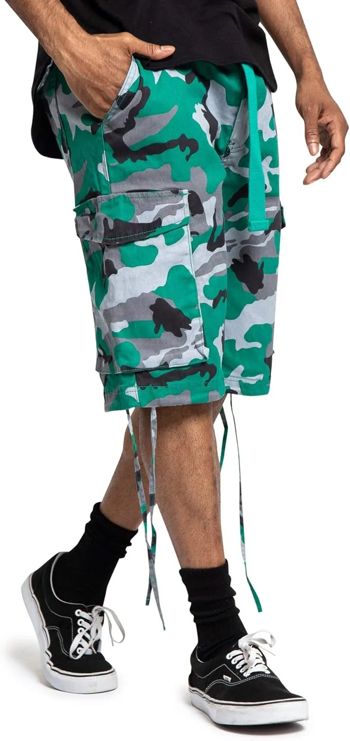 Men's Belted Ripstop Twill Camo Cargo Short