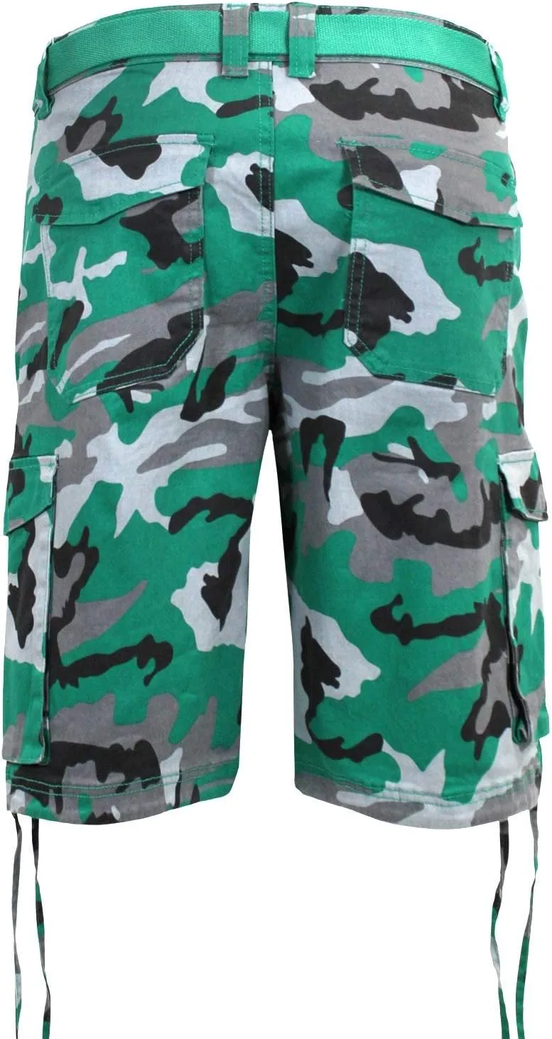 Men's Belted Ripstop Twill Camo Cargo Short