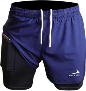 Men's Running Shorts 2 in 1 Short Gym Athletic Outdoor Jogging Workout Training Shorts